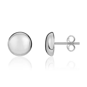 9ct White Gold 12mm Button Stud Earrings