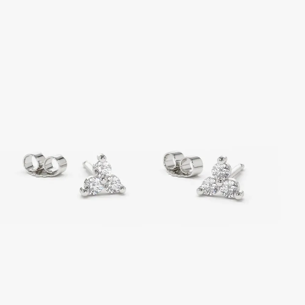 0.14CTW Round Cut Diamond Trio Stud Earrings