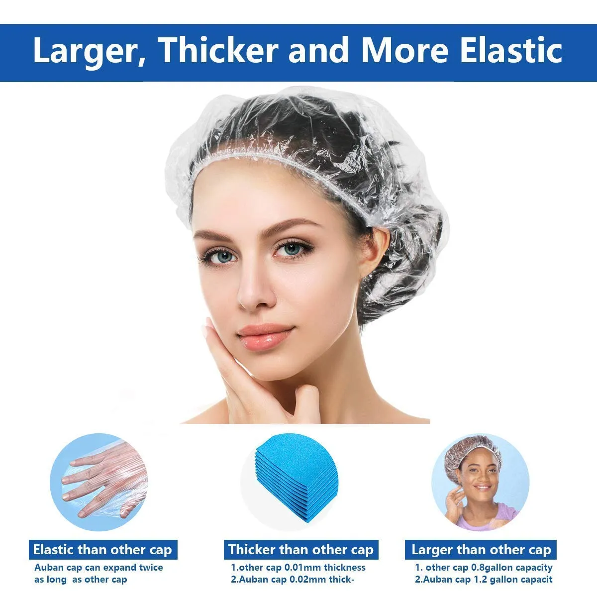 100-Piece: Disposable Shower Cap