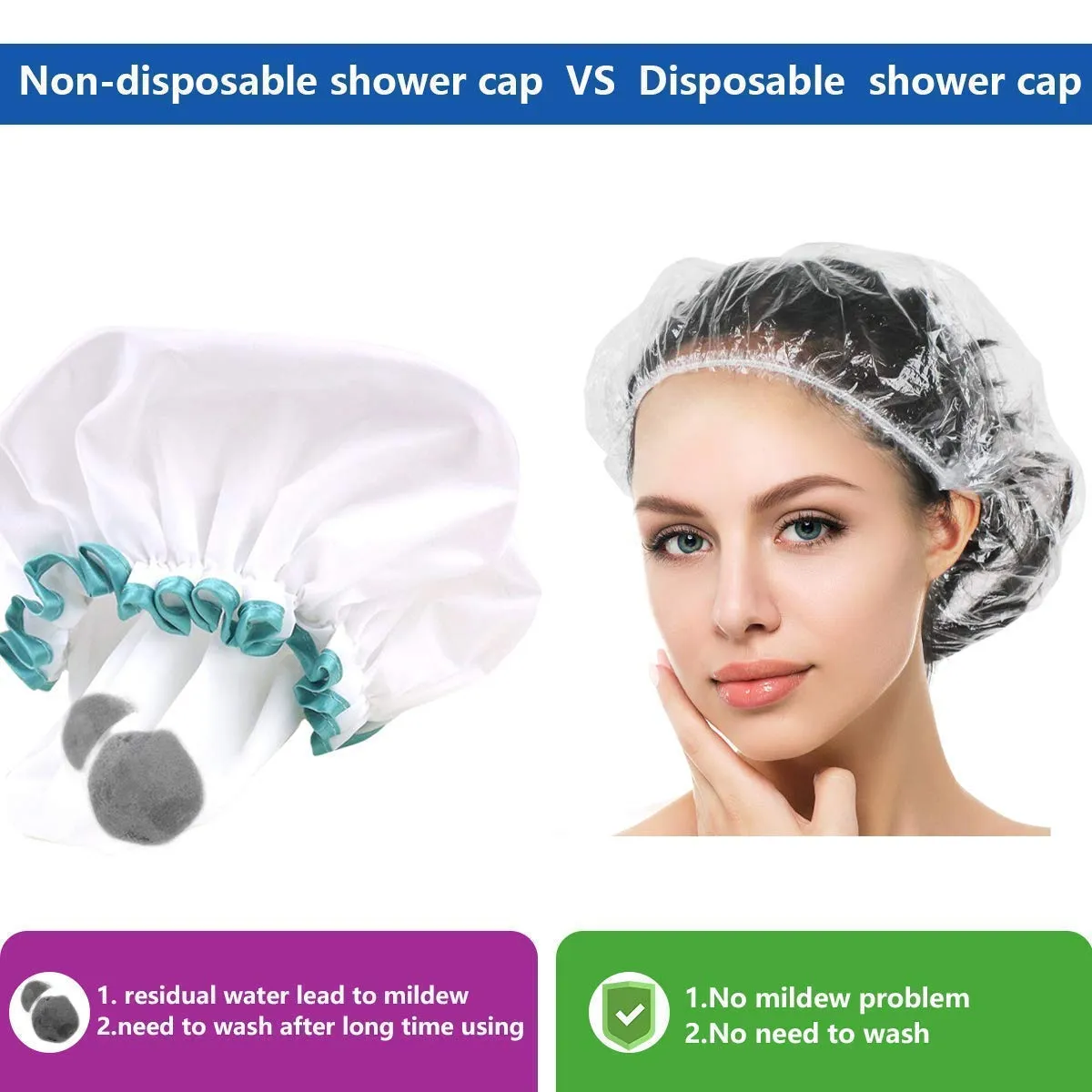 100-Piece: Disposable Shower Cap