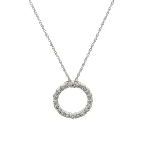 1.00ct 14k White Gold Diamond Circle Pendant