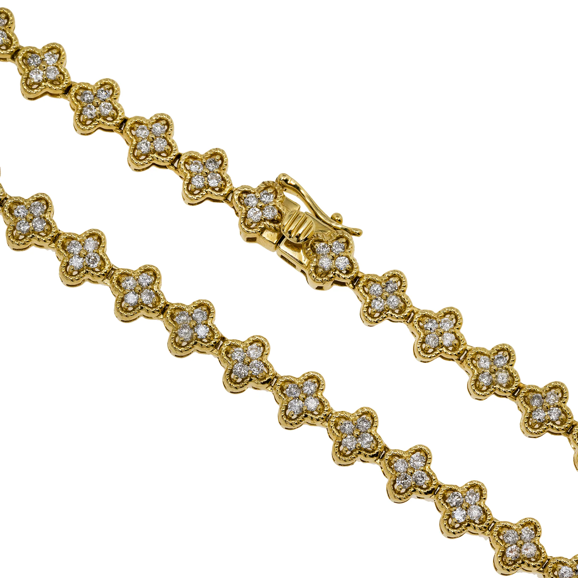 10K GOLD DIAMOND CLOVER CHAIN 3.90 CT