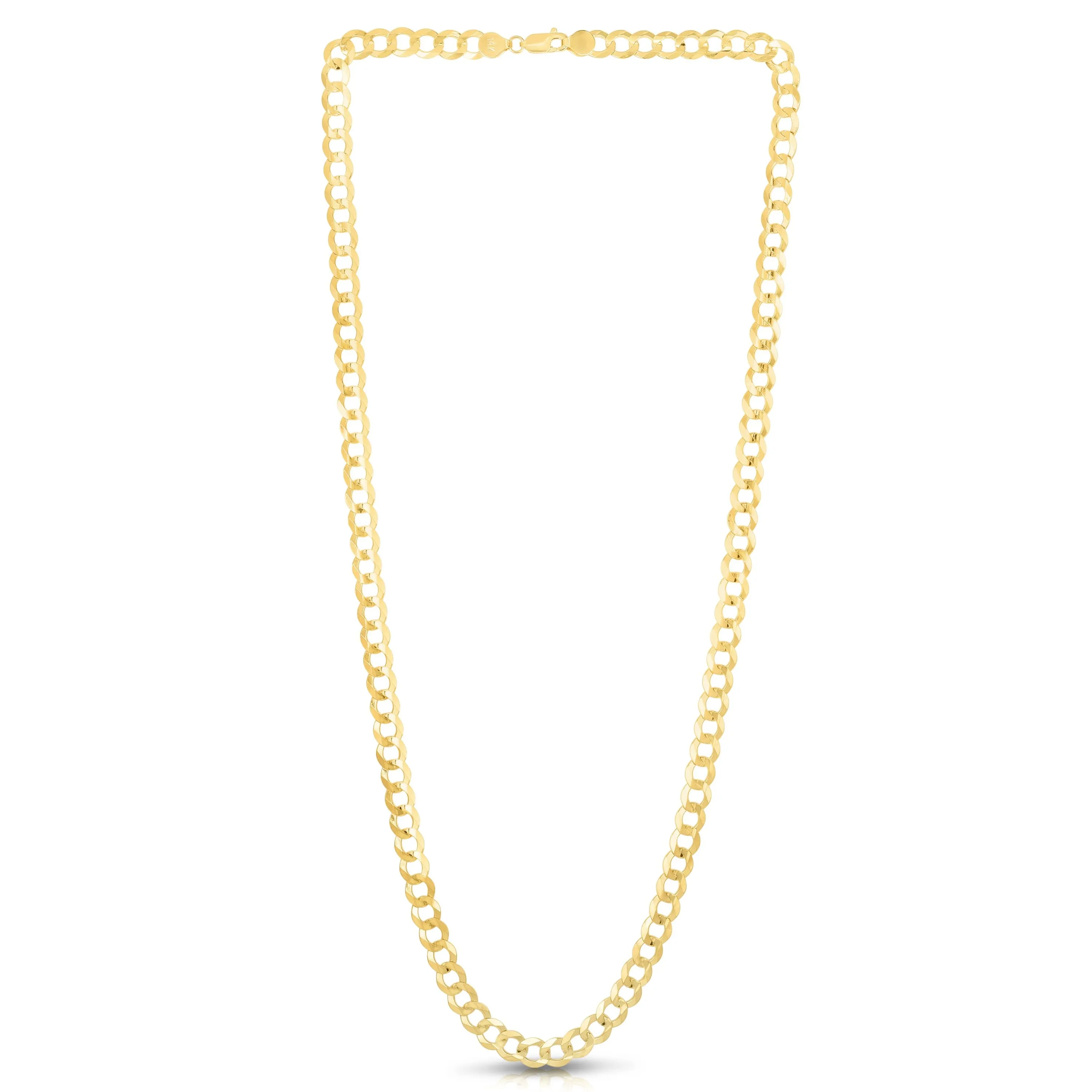 10K Yellow Gold 3.5mm Hollow Curb Link Chain 18", 20", 22", 24"