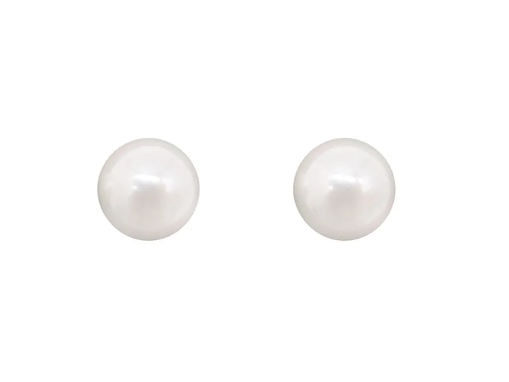 12mm Mother of Pearl Stud Earrings - White