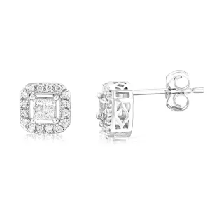 1/4 Carat Diamond Stud Earrings in 10ct White Gold