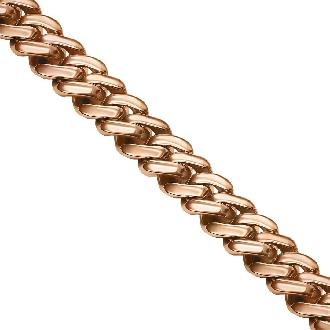 14k Rose Gold Diamond Cuban Chain 10.30 Ctw 9.6mm