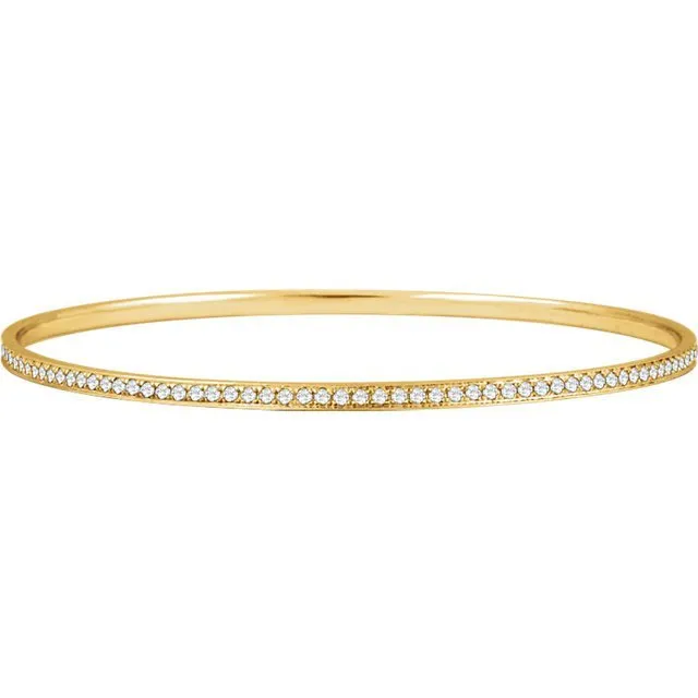 14KT Gold 1 1/2 CTW Diamond Bangle Bracelet