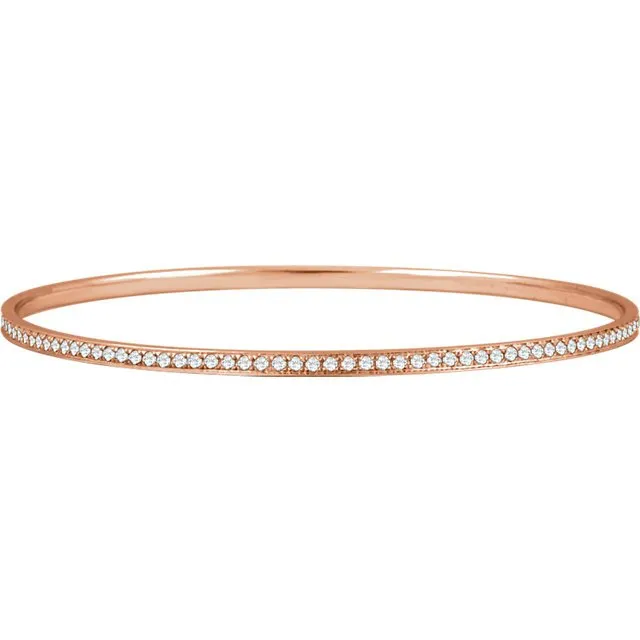 14KT Gold 1 1/2 CTW Diamond Bangle Bracelet