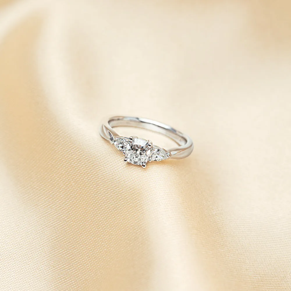 18ct White Gold .76ct Cushion Cut Diamond Ayla Ring