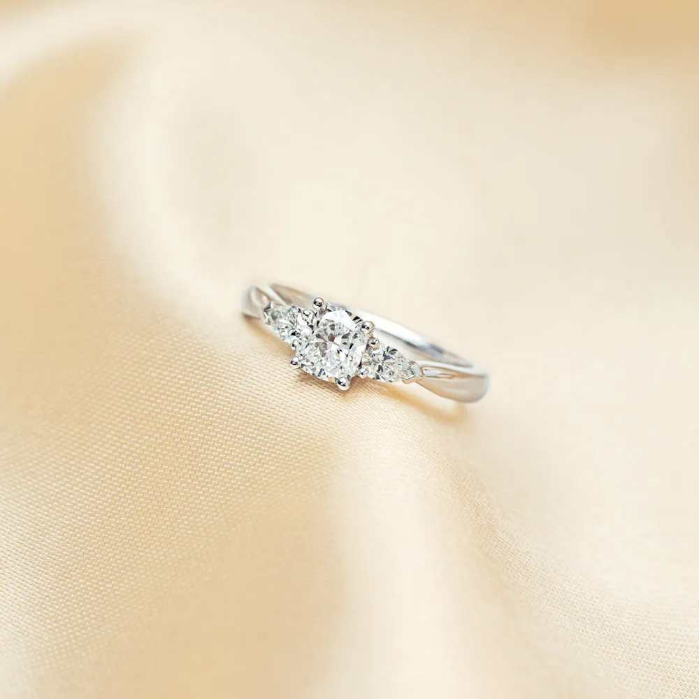 18ct White Gold .76ct Cushion Cut Diamond Ayla Ring