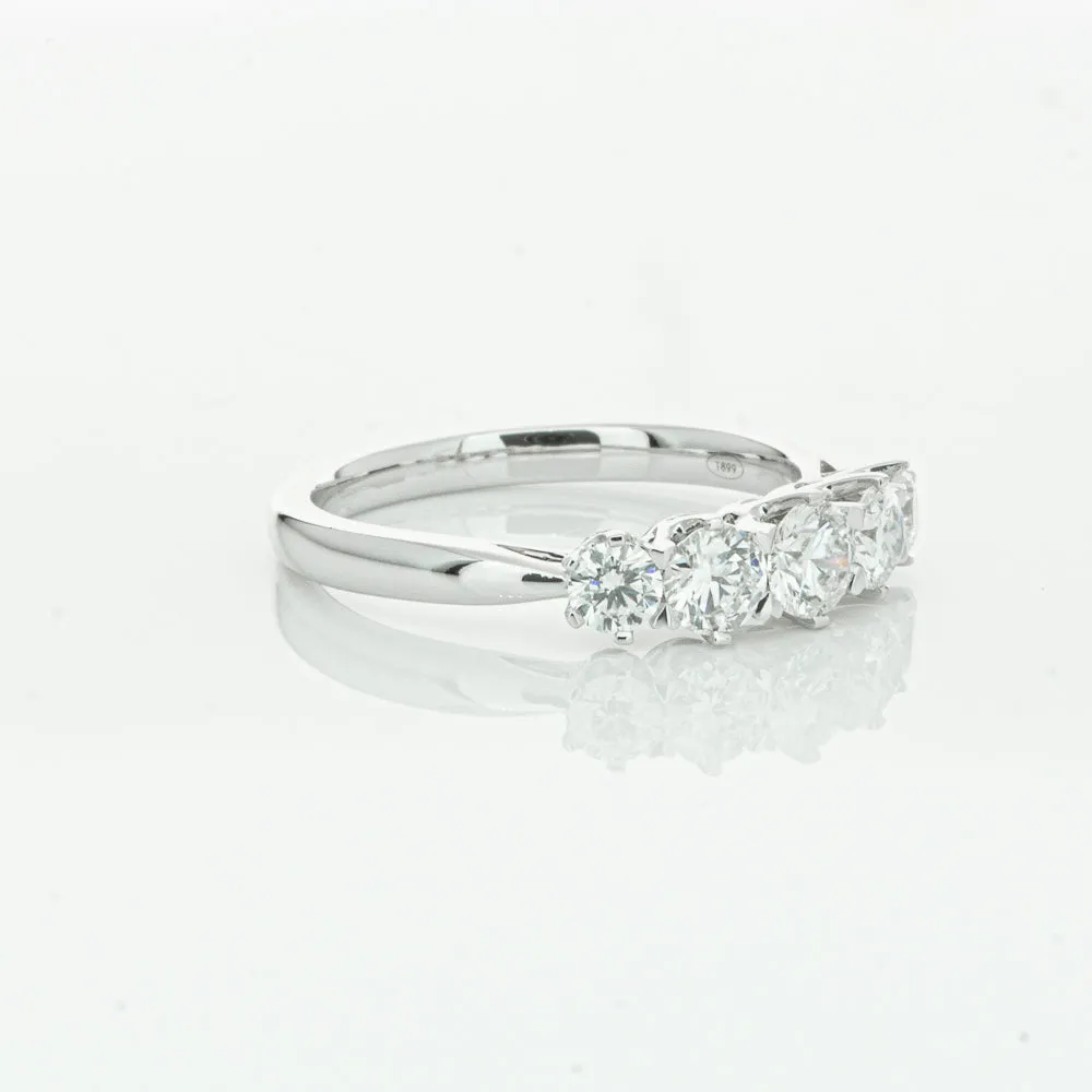 18ct White Gold .87ct Diamond Pentagon Ring