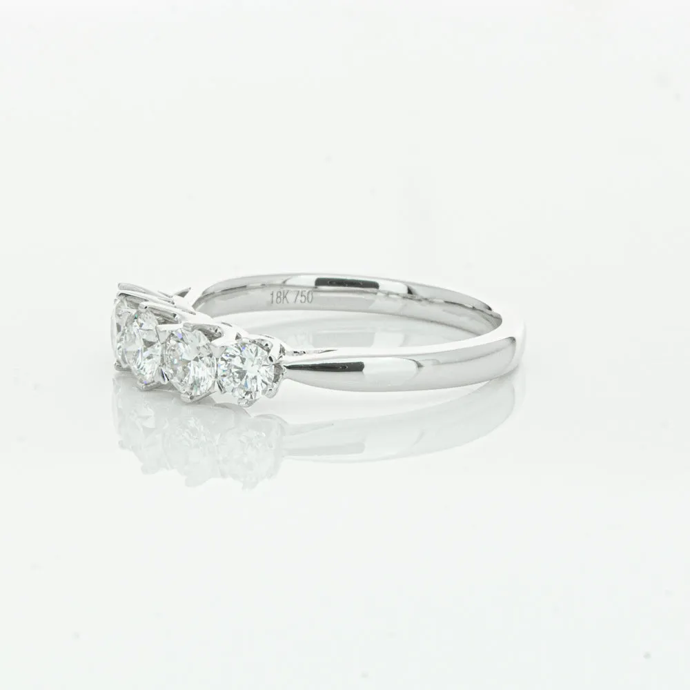 18ct White Gold .87ct Diamond Pentagon Ring