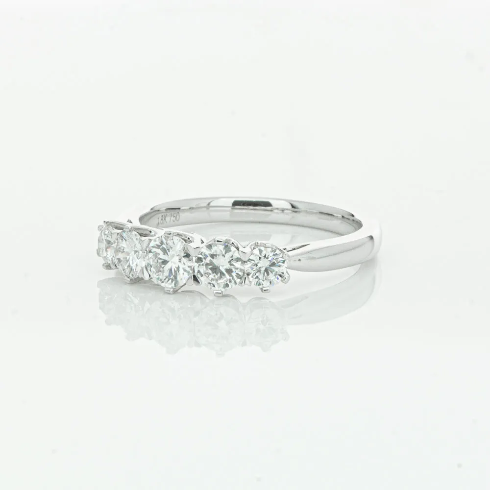 18ct White Gold .87ct Diamond Pentagon Ring