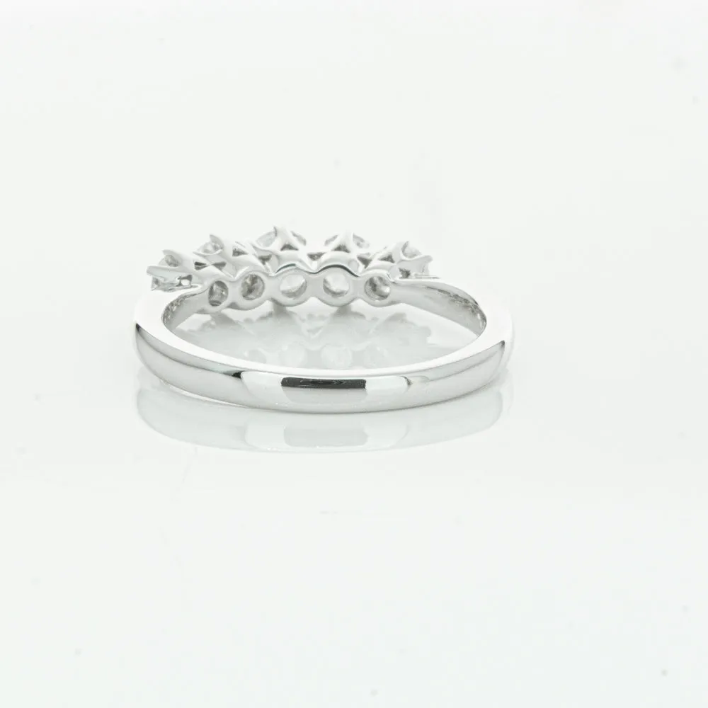 18ct White Gold .87ct Diamond Pentagon Ring