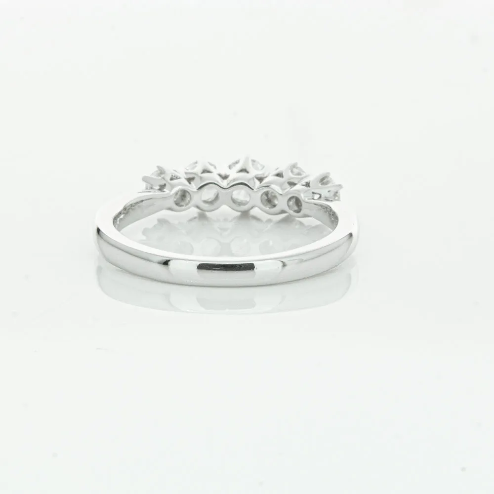 18ct White Gold .87ct Diamond Pentagon Ring