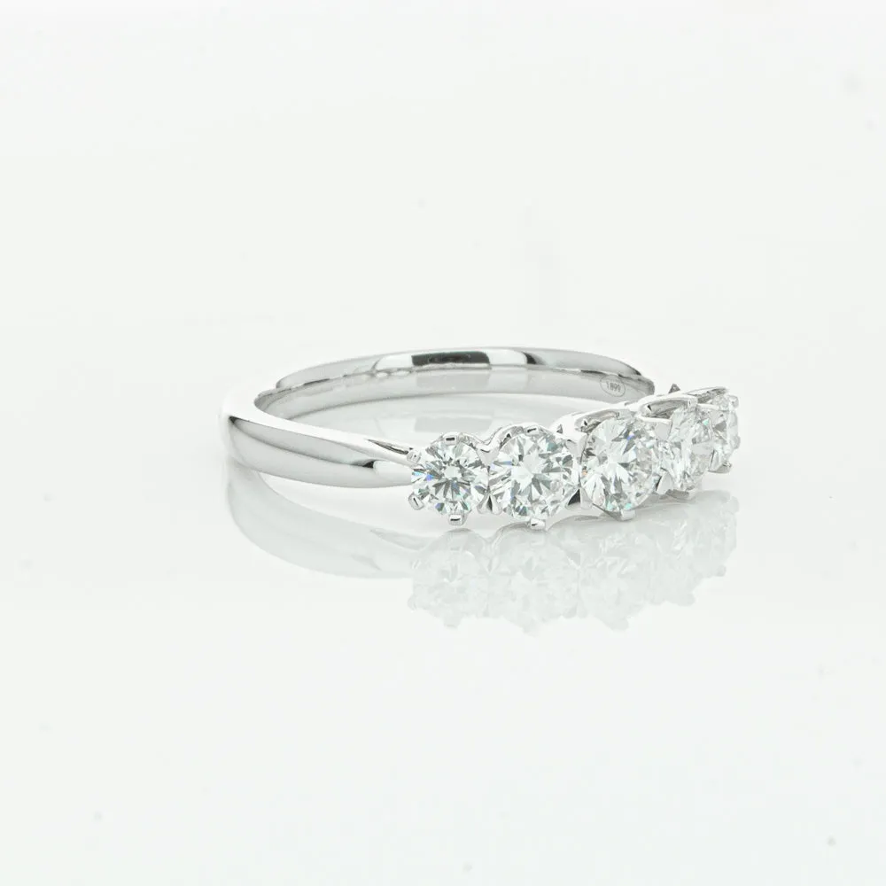 18ct White Gold .87ct Diamond Pentagon Ring