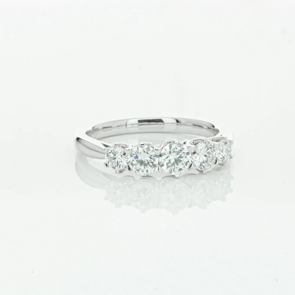 18ct White Gold .87ct Diamond Pentagon Ring