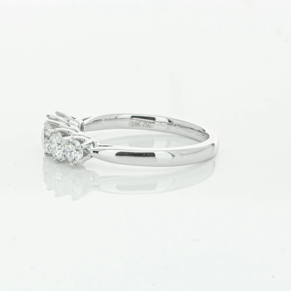 18ct White Gold .87ct Diamond Pentagon Ring