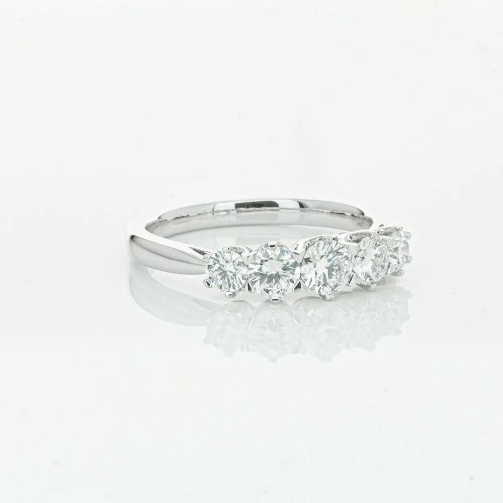 18ct White Gold .87ct Diamond Pentagon Ring