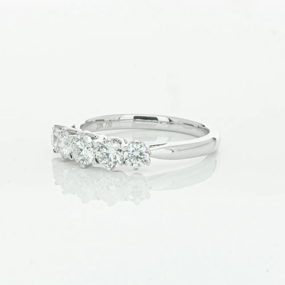 18ct White Gold .87ct Diamond Pentagon Ring