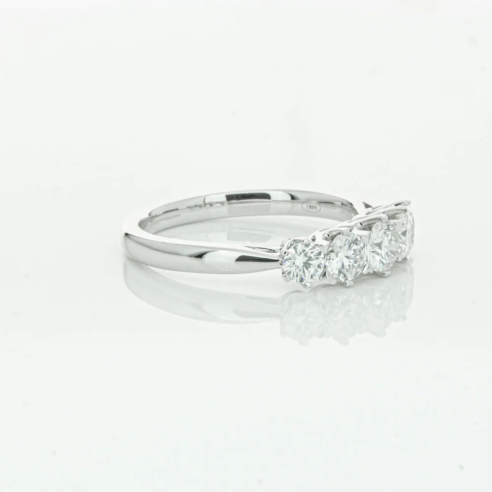 18ct White Gold .87ct Diamond Pentagon Ring