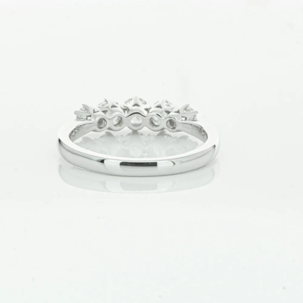 18ct White Gold .87ct Diamond Pentagon Ring