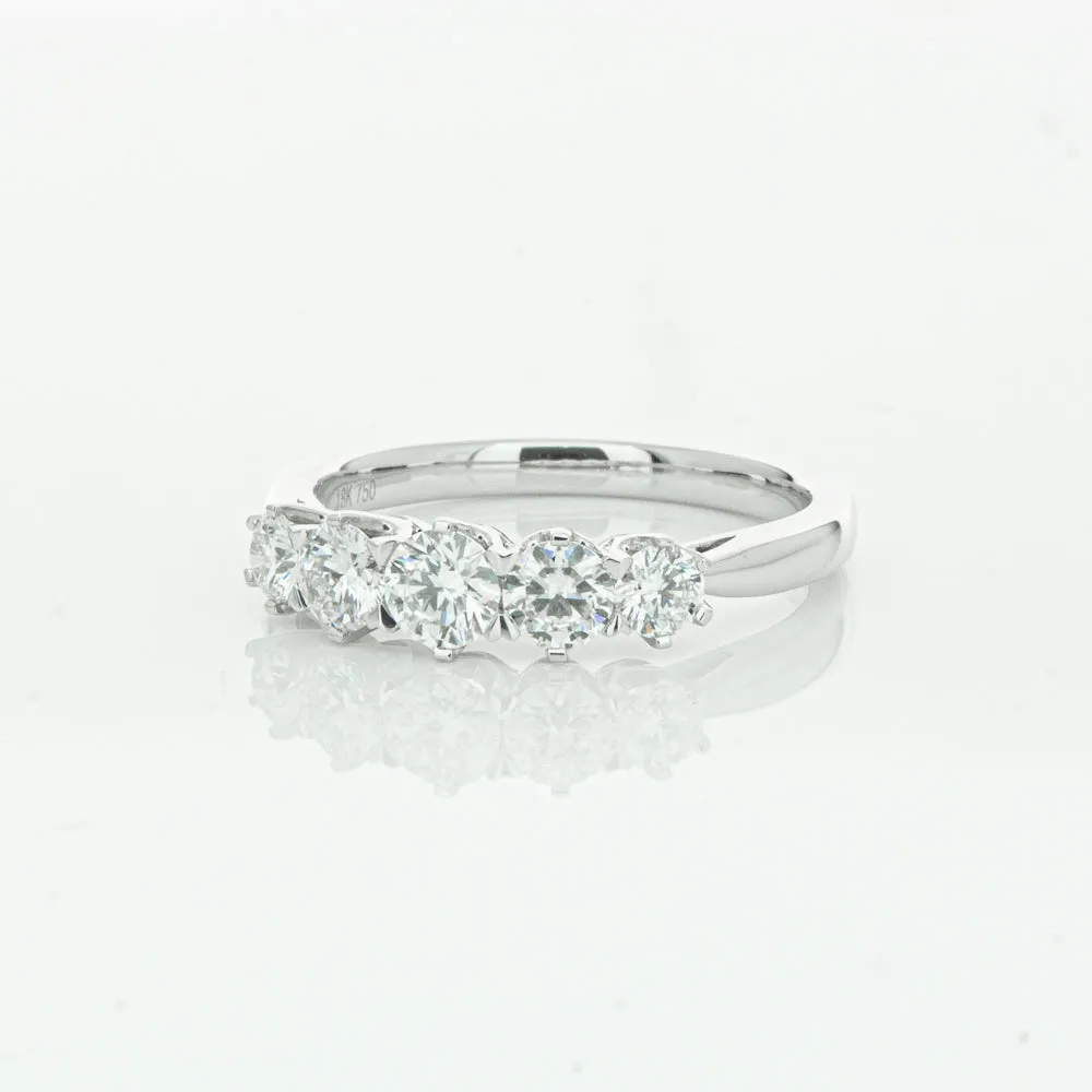 18ct White Gold .87ct Diamond Pentagon Ring