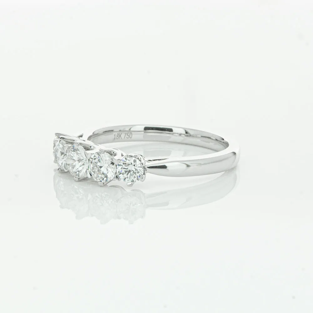 18ct White Gold .87ct Diamond Pentagon Ring