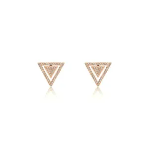 18k Gold 2 way Triangle Shape Diamond Earring