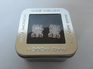 20A26 -Mag Mouch Union Jack White Lion Cufflinks