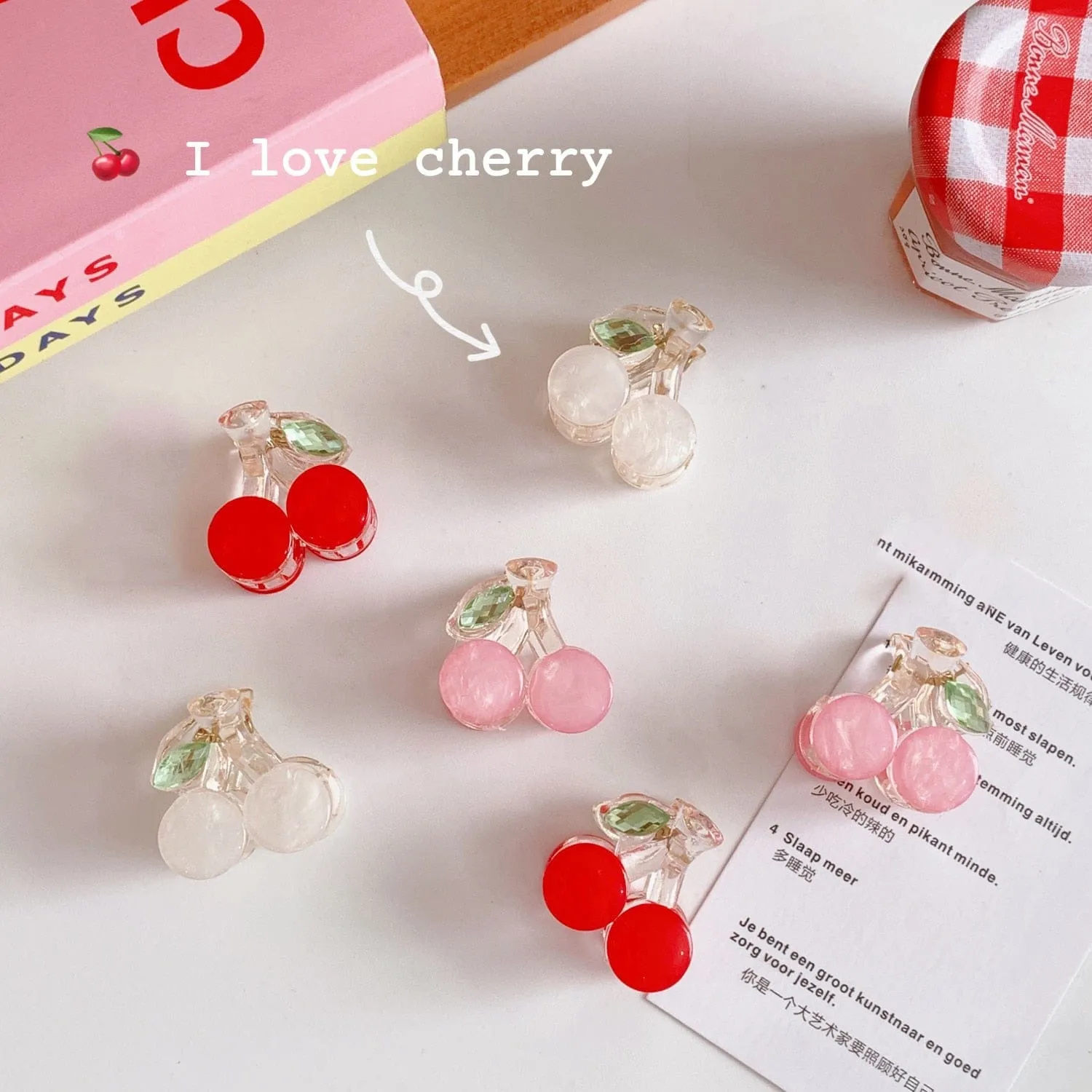 3PC Korean Kawaii Cute Cherry Hair Clip