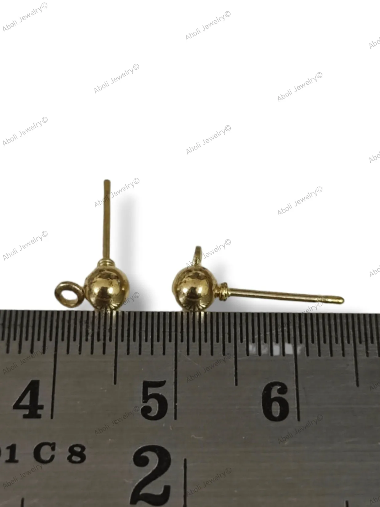 4 mm golden ball stud earrings components gbs4