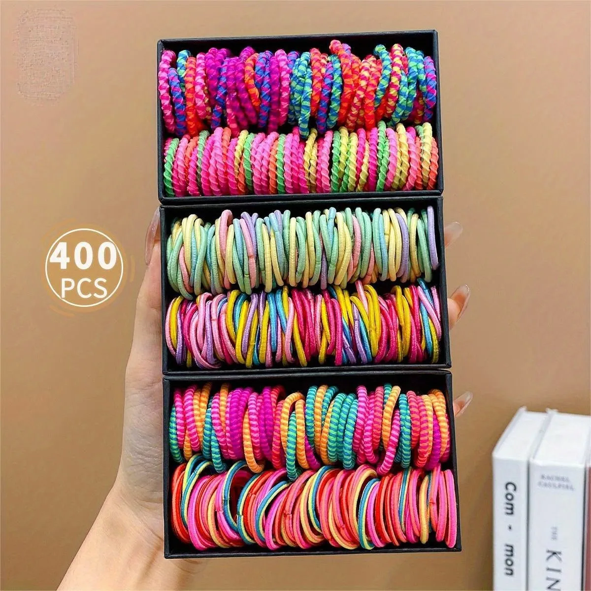 400-Piece Candy-Colored Elastic Hair Ties for Girls – Bright, Gentle, and Durable🍭