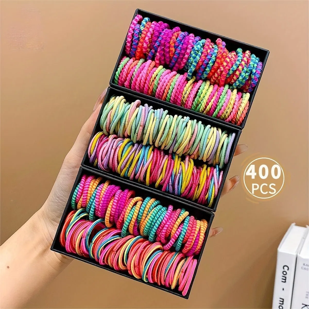 400-Piece Candy-Colored Elastic Hair Ties for Girls – Bright, Gentle, and Durable🍭