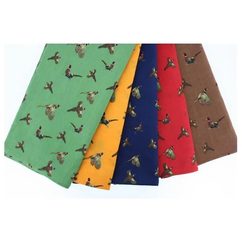 5 Piece Country Birds Cotton Hankies