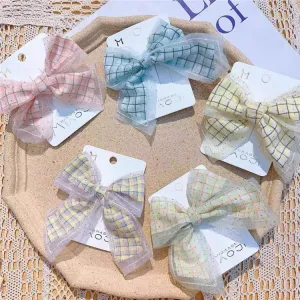 5pcs Children's Plain Bow Barrettes for Girls