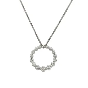 .94ct 18k White Gold Diamond Circle Pendant