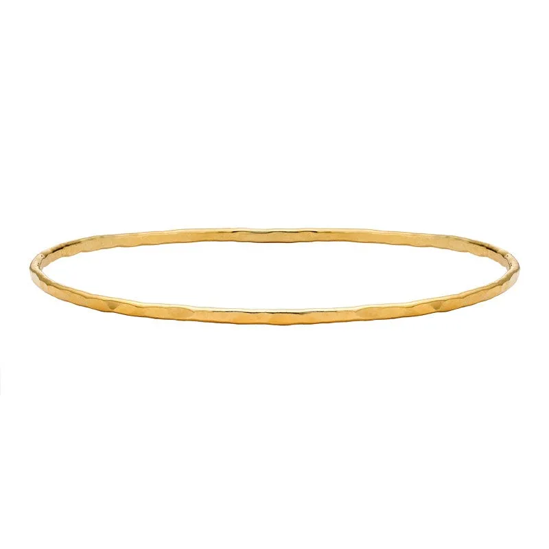 9k Gold 2mm Hammered Nomad Bangle