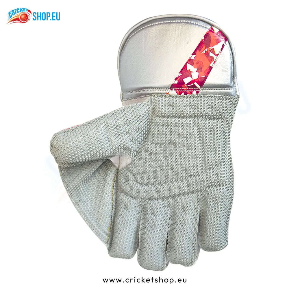 Adult Adidas Pellara 3.0 Wicket Keeping Gloves - Red/Silver - Premium Protection and Comfort