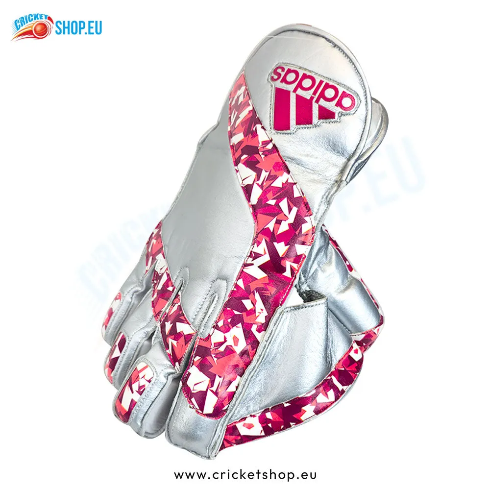 Adult Adidas Pellara 3.0 Wicket Keeping Gloves - Red/Silver - Premium Protection and Comfort