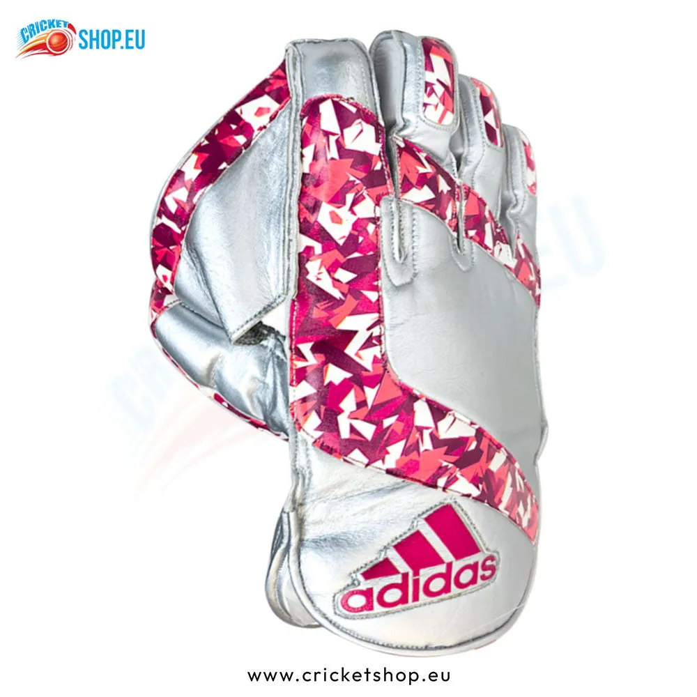 Adult Adidas Pellara 3.0 Wicket Keeping Gloves - Red/Silver - Premium Protection and Comfort