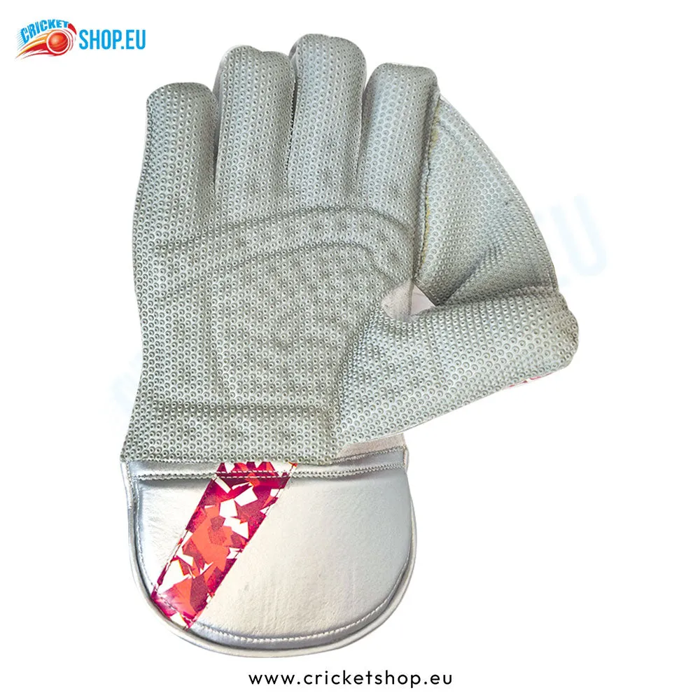 Adult Adidas Pellara 3.0 Wicket Keeping Gloves - Red/Silver - Premium Protection and Comfort