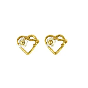 Alex Monroe Posy Heart Stud Earrings