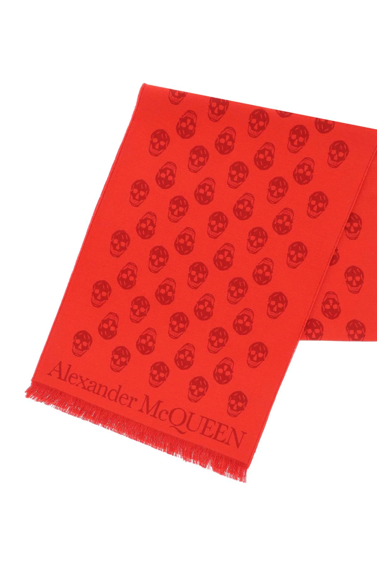 Alexander mcqueen reversible skull wool scarf