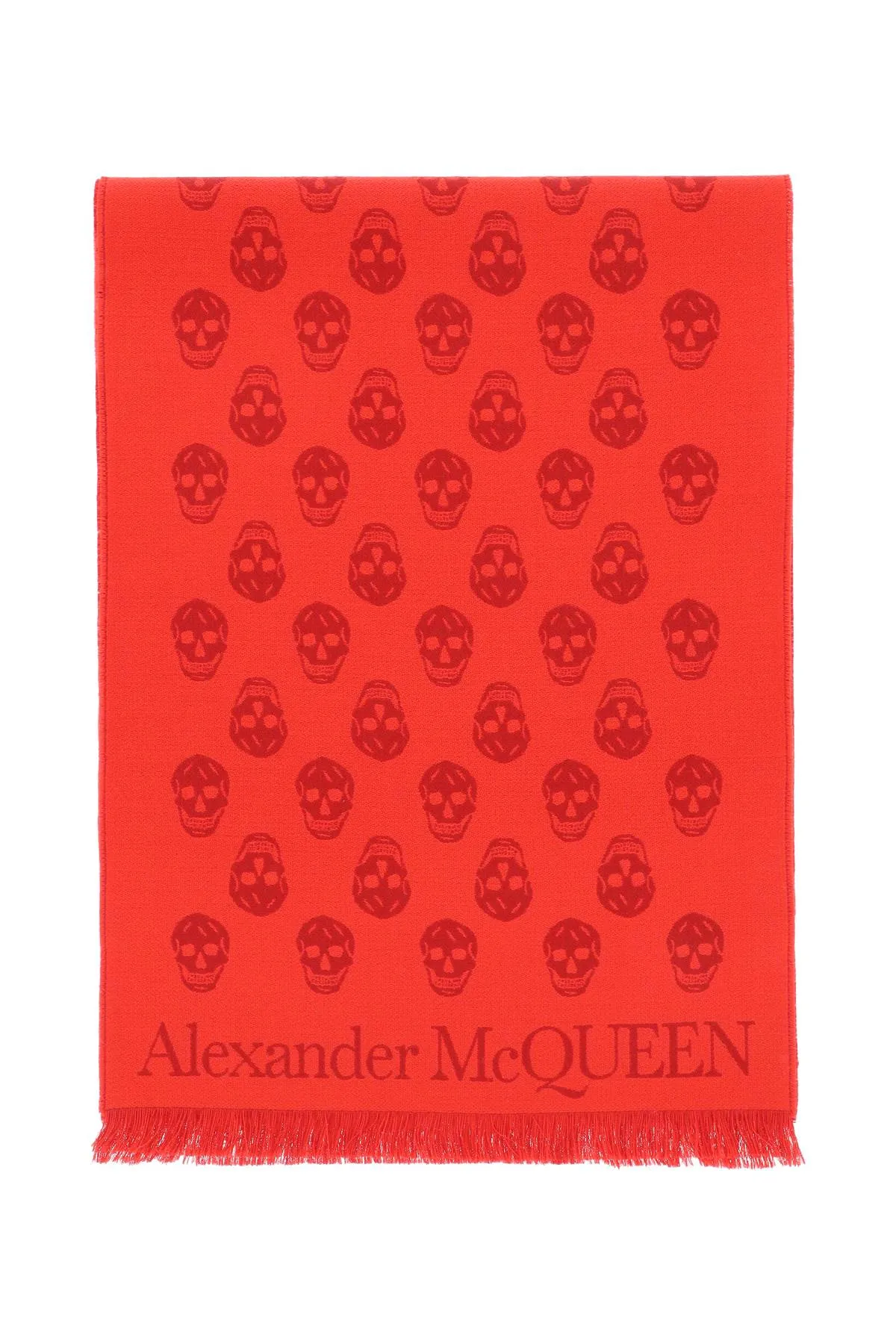 Alexander mcqueen reversible skull wool scarf