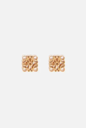 Anagram sterling silver stud earrings