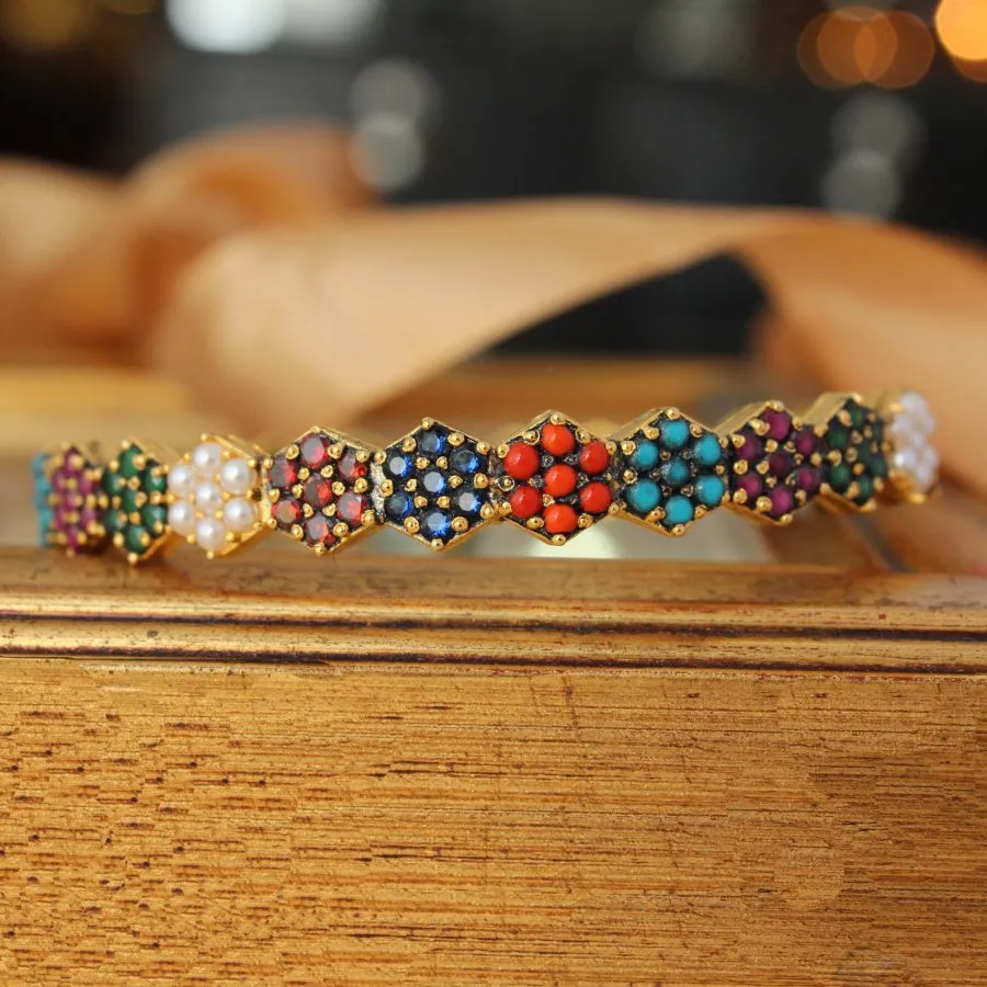 Bangle with Multi Color Stones