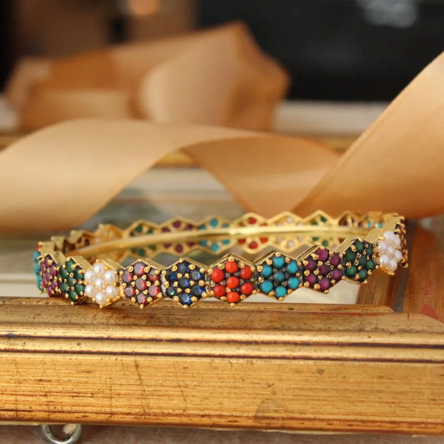 Bangle with Multi Color Stones