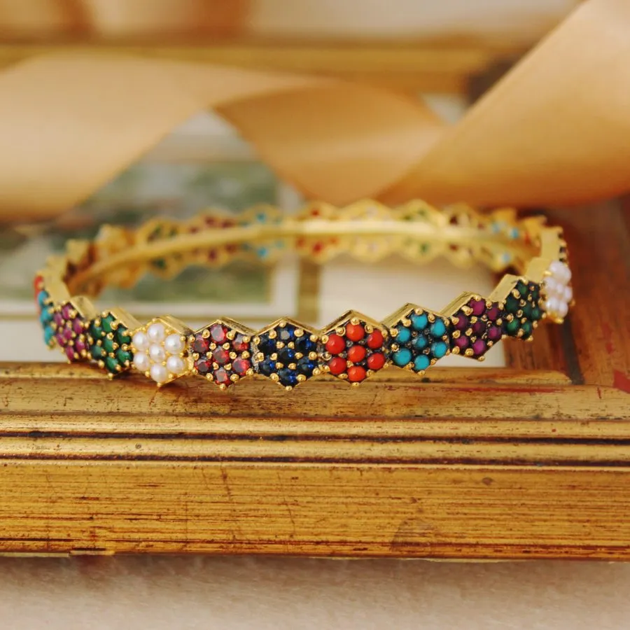 Bangle with Multi Color Stones