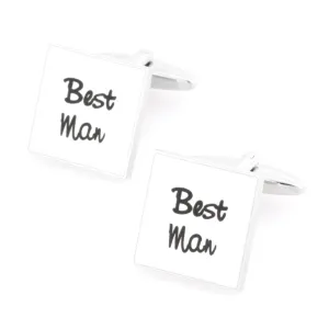 Best Man White  Wedding Cufflinks